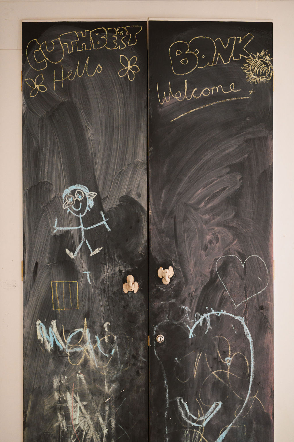A chalkboard that says 